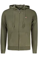 Pánská zelená mikina s kapucí na zip