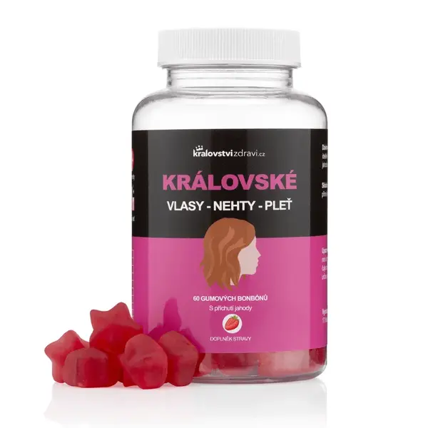 Kráľovské vlasy, nechty, pleť s biotínom a vitamínmi, 60 gumových cukríkov