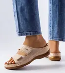 Béžové klinové šľapky Fréchette