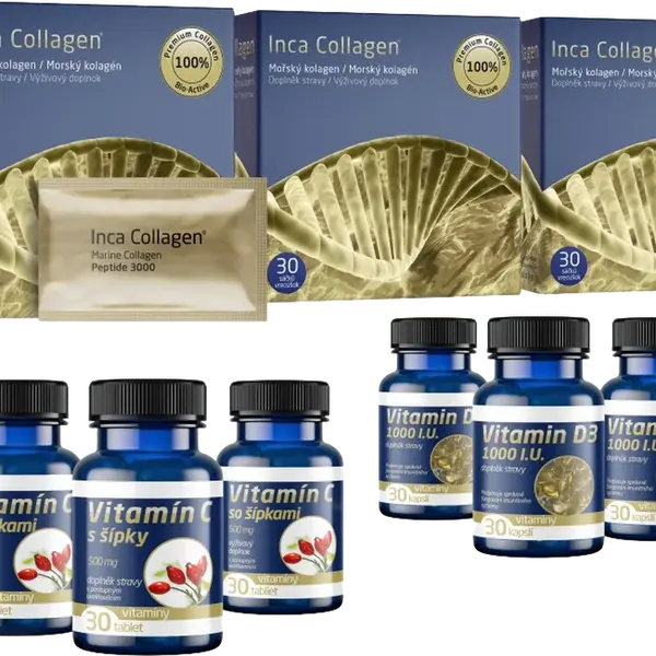 INCA COLLAGEN Tříměsíční kolagenová kúra s vitamínem C&D