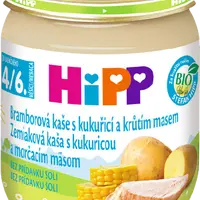 HIPP BIO Bramborová kaše s kukuřicí a krůtím masem 125 g