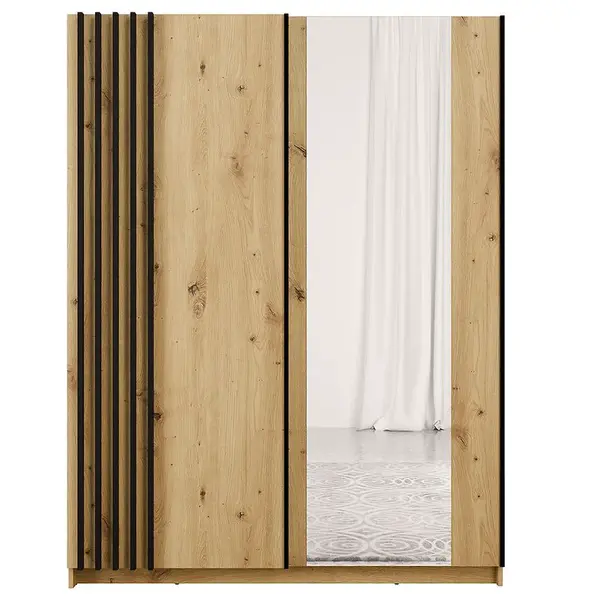 Šatní skříň Bayadero 10 III artisan/černá lamely