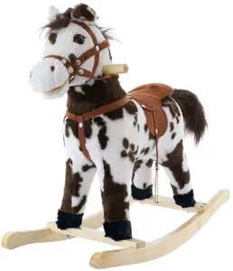 EURO BABY Houpací koník se zvuky a pohyby  - hnědý/bílý