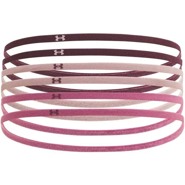 Under Armour MINI ELASTIC 6PK Dámské čelenky, vínová, velikost
