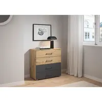 Rauch Möbel KOMODA, šedá, dub artisan, 80/81/42 cm