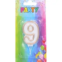 Párty svíčka 9 - zlatá