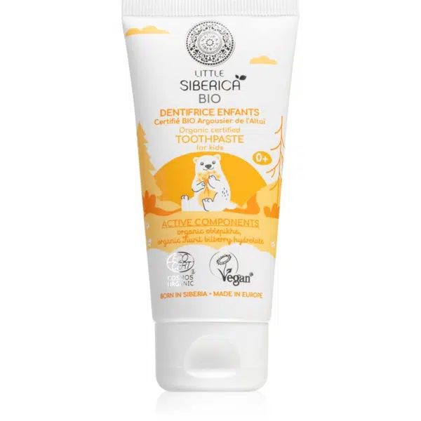 Natura Siberica Little Siberica BIO prírodná zubná pasta pre deti príchuť Altai Sea Buckthorn 60 g