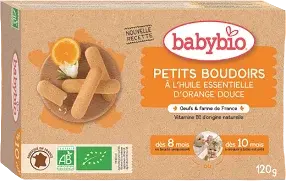 BABYBIO Piškóty s esenciálnym olejom sladkého pomaranča 120 g