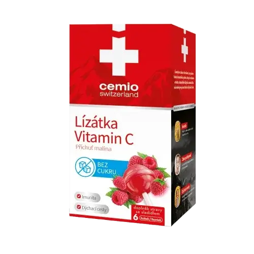CEMIO Lízanky s vitamínom C malina 6 ks