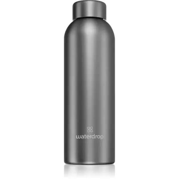 Waterdrop Thermo Steel Metal fľaša na vodu z nehrdzavejúcej ocele farba Charcoal 600 ml