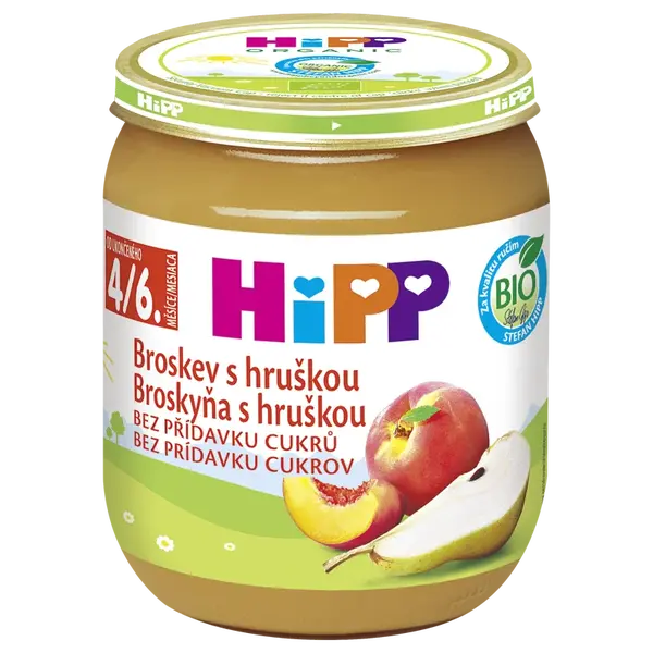 HIPP BIO Broskyňa s hruškou 125 g