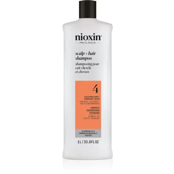 Nioxin System 4 Scalp + Hair Shampoo jemný šampón pre farbené a poškodené vlasy 1000 ml