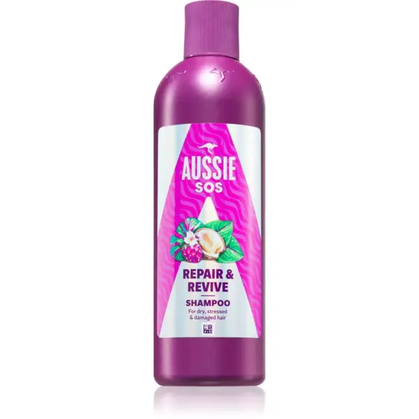 Aussie SOS Repair & Revive vyživujúci šampón pre namáhané vlasy a vlasovú pokožku 300 ml