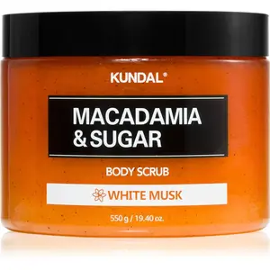 KUNDAL Macadamia & Sugar White Musk cukrový peeling s bambuckým maslom 550 g