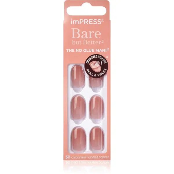 KISS imPRESS Bare but Better umelé nechty samolepiace Charmer 30 ks