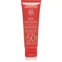 Apivita Bee Sun Safe Anti-Spot and Anti-Age Tinted Face Cream SPF50 ochranný tónovací krém na tvár SPF 50 odtieň Natural 50 ml