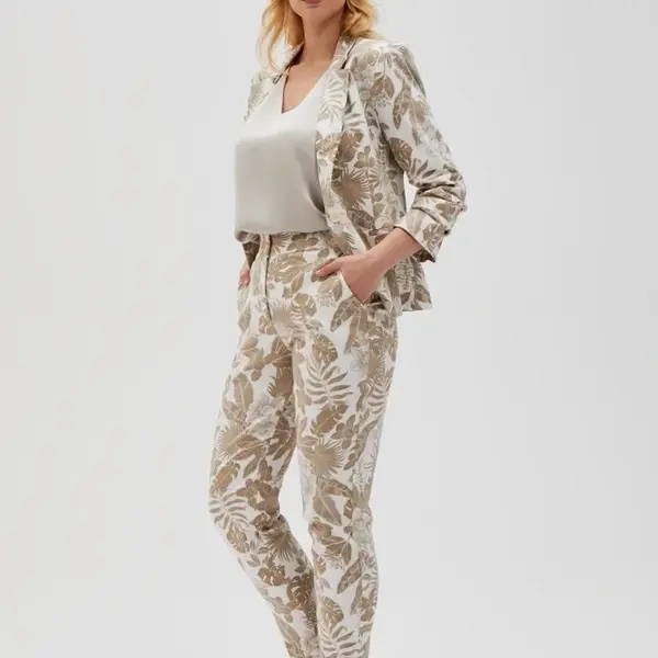 Marisse Women's Trousers L-Sp-4603 Off White