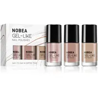 NOBEA Day-to-Day 3-Piece Gel-like Nail Polish set sada lakov na nechty Coffee Time
