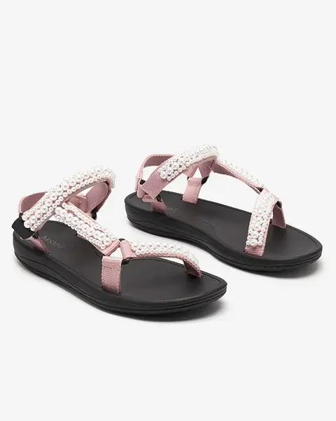 Resti Pink women's sports sandals with Dotiss pearls- Footwear