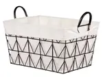 Úložný košík 45x26 cm, kov/látka%