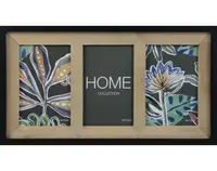 Fotorámik pre 3 ks foto Valetta 10x15 cm, prírodná/čierna, drevo%