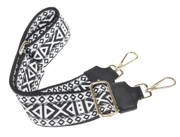 NovaKabelka.sk Látkový prídavný  popruh ornamento nero