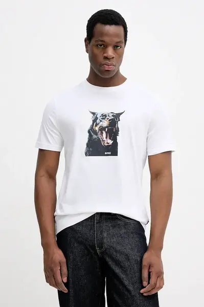 Bavlněné tričko BOSS Orange Te_Dobermann