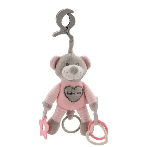 BABY MIX MEDVEDÍK Plyšová hračka s vibráciou, sivá, veľkosť