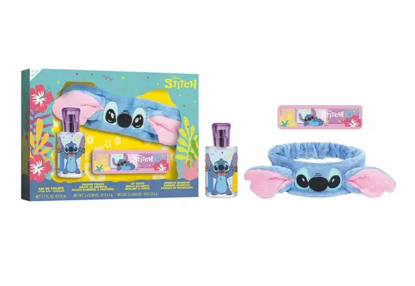 Air-Val Stitch Dárkový set toaletní voda, čelenka a oční stíny 3 ks