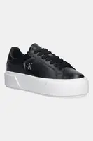 Kožené tenisky Calvin Klein FLATFORM LACE UP LTH MG