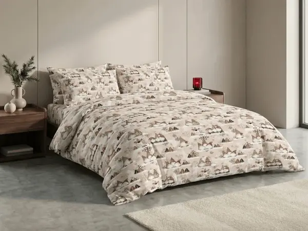 Bavlněné povlečení VÁNOČNÍ SKŘÍTEK hnědý Rozměr povlečení: 70 x 90 cm | 140 x 200 cm