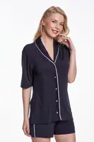 Dámské bambusové pyžamo ELEONOR XL Černá