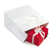 25 x Dárková taška z lesklého papíru bílá 120x160x70 mm