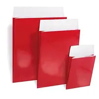 100 x Dárkové sáčky z lakovaného papíru 200x240x80mm, červené, s uzavírací klopou