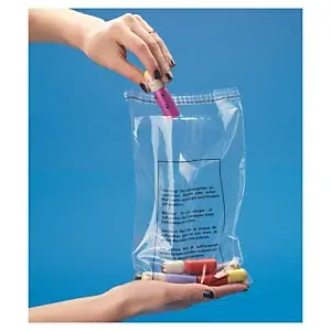 400 x Ploché sáčky 800x800mm, s bezpečnostními informacemi, 75% recyklované, materiál LDPE, tloušťka 50µm | RAJA