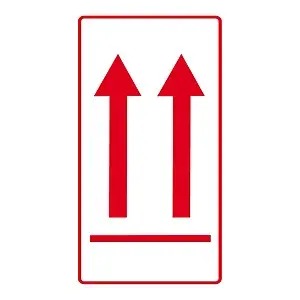 Výstražná etiketa se šipkami