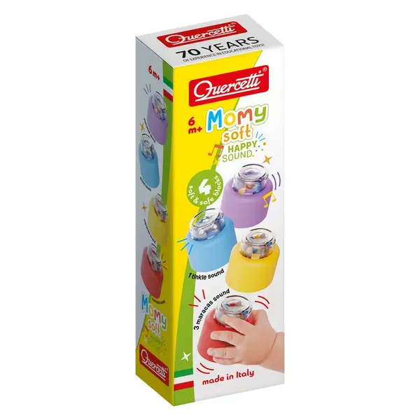 Momy Soft Happy Sound - mäkké kocky so zvukom - 4 ks