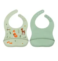 A Little Lovely Company - súprava dvoch silikónových podbradníkov - kamaráti z lesa