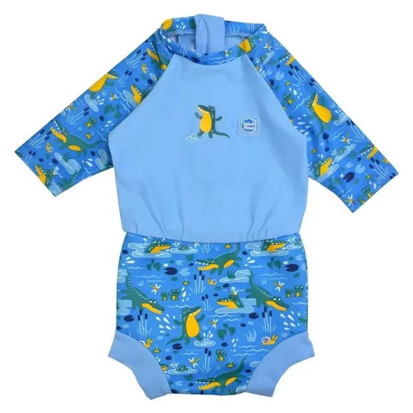 Plavky Happy Nappy UV oblečko 3/4 rukáv Krokodíly XL (12 – 24 mes.)