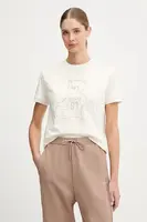 Bavlněné tričko Guess dámské, béžová barva, V5BI16 K8FQ4