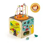 Drevená didaktická kocka s motorickým labyrintom
