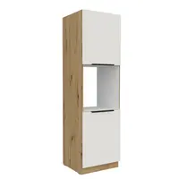 Vysoká skříňka pro vestavnou troubu Aria 60 DP-210 2F Barva korpusu: Dub artisan, Barva dvířek: WH - Crystal white AFM