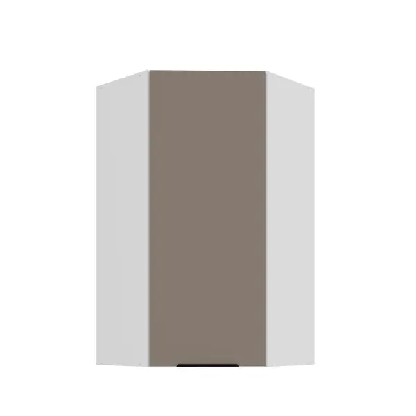 Horní rohová skříňka Aria 60x60 GN-108 1F (45°) Barva korpusu: Bílá, Barva dvířek: TA - Sandgrau AFM