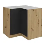 Spodní rohová skříňka Aria 90x90 DN 2F BB Barva korpusu: Dub artisan, Barva dvířek: BL - Black AFM