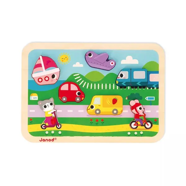 Drevené vkladacie puzzle 3D - Dopravné prostriedky