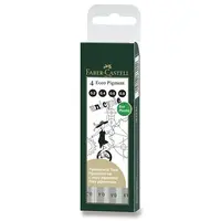 Popisovače Faber-Castell Ecco Pigment - 4 ks, čierne