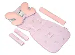 Baby Nellys Oboustranný 5-ti dílný komplet do kočárku Velvet, - Medvídek Koala, růžová
