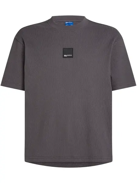 KARL LAGERFELD JEANS Tričko 'Waffle'  tmavosivá