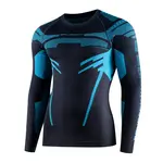 Pánské funkční triko Brubeck Dry s dlouhým rukávem Graphite/Blue XL