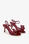 Boto Lakované sandály na podpatku s mašlí Bordó Noliva
